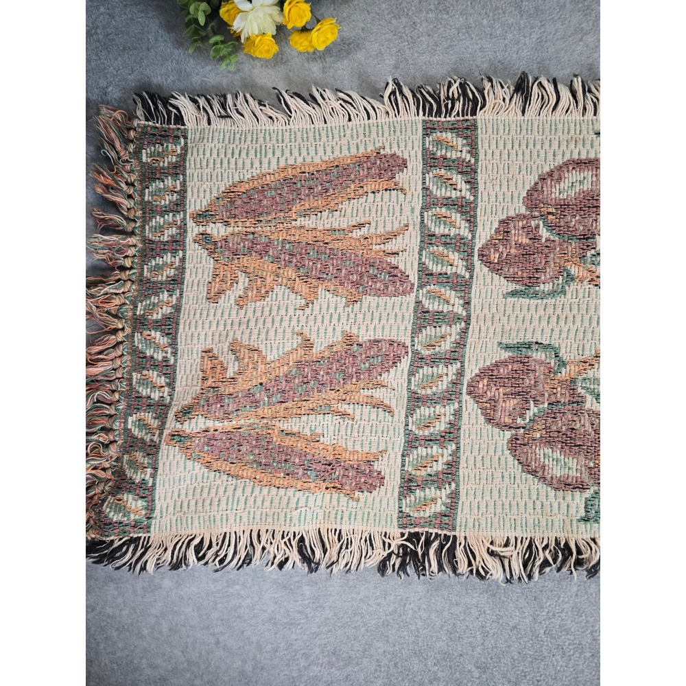 Vintage Fall Harvest Thanksgiving Tapestry Table Runner Autumn Pumpkin 38x20 - Picture 2 of 7